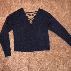 Blue/Navy sweater crop top